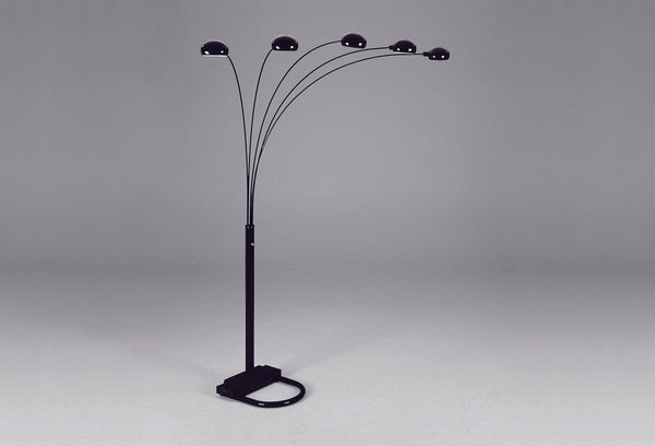 Peacock black metal shade floor lamp 82 inches height - front view