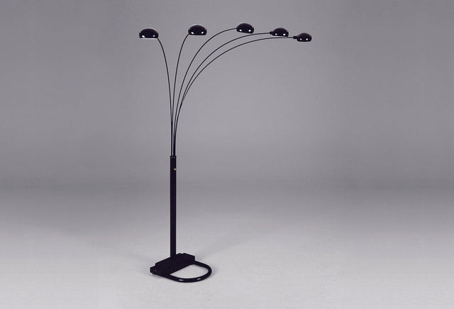 Peacock black metal shade floor lamp 82 inches height - front view