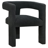 Petra Boucle Upholstered Accent Side Chair Black front angle
