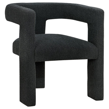 Petra Boucle Upholstered Accent Side Chair Black front angle