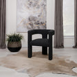 Petra Boucle Upholstered Accent Side Chair Black side view