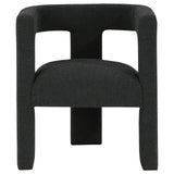 Petra Boucle Upholstered Accent Side Chair Black back angle