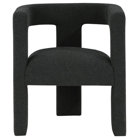 Petra Boucle Upholstered Accent Side Chair Black back angle