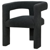 Petra Boucle Upholstered Accent Side Chair Black angle detail