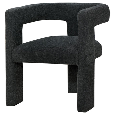 Petra Boucle Upholstered Accent Side Chair Black angle detail
