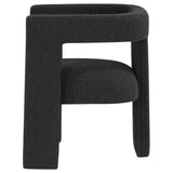 Close-up of Petra Boucle Upholstered Accent Side Chair Black upholstery texture