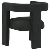 Petra Boucle Upholstered Accent Side Chair Black seating detail