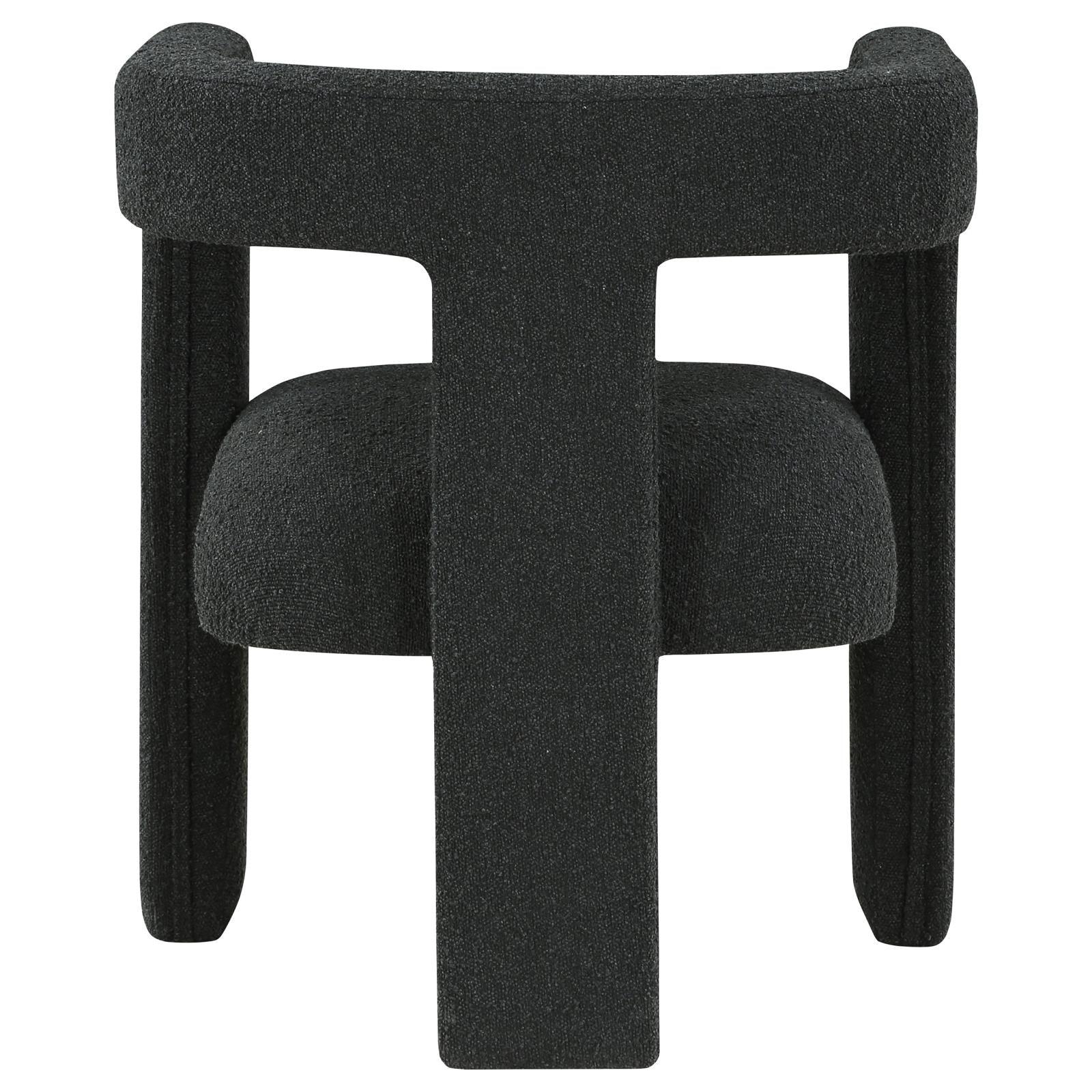 Petra Boucle Upholstered Accent Side Chair Black side arm curve