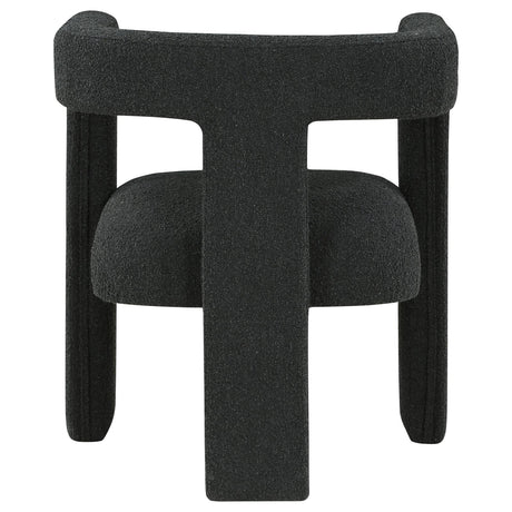 Petra Boucle Upholstered Accent Side Chair Black side arm curve