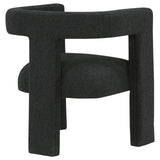 Petra Boucle Upholstered Accent Side Chair Black wooden base