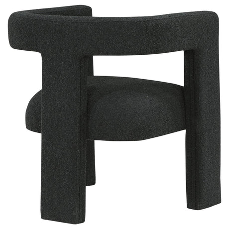 Petra Boucle Upholstered Accent Side Chair Black wooden base