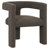 Petra Boucle Upholstered Accent Side Chair chocolate brown angled view