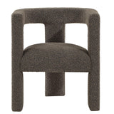 Petra Boucle Upholstered Accent Side Chair chocolate brown close-up on fabric