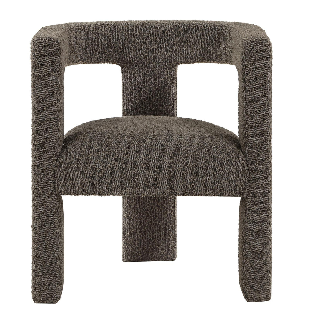 Petra Boucle Upholstered Accent Side Chair chocolate brown close-up on fabric