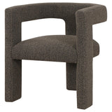 Petra Boucle Upholstered Accent Side Chair chocolate brown rear angle