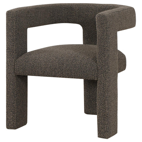 Petra Boucle Upholstered Accent Side Chair chocolate brown rear angle
