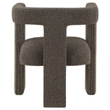 Petra Boucle Upholstered Accent Side Chair chocolate brown full profile