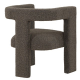 Petra Boucle Upholstered Accent Side Chair chocolate brown side silhouette