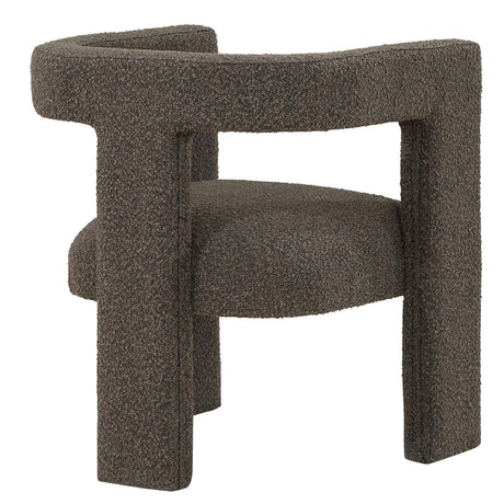 Petra Boucle Upholstered Accent Side Chair chocolate brown side silhouette