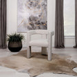 Petra Boucle Upholstered Accent Side Chair in White, side view
