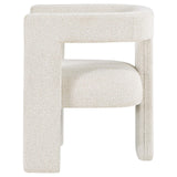 Petra Accent Chair in White showing curved arm design
