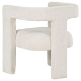 Petra Boucle Accent Chair White front view in modern setting