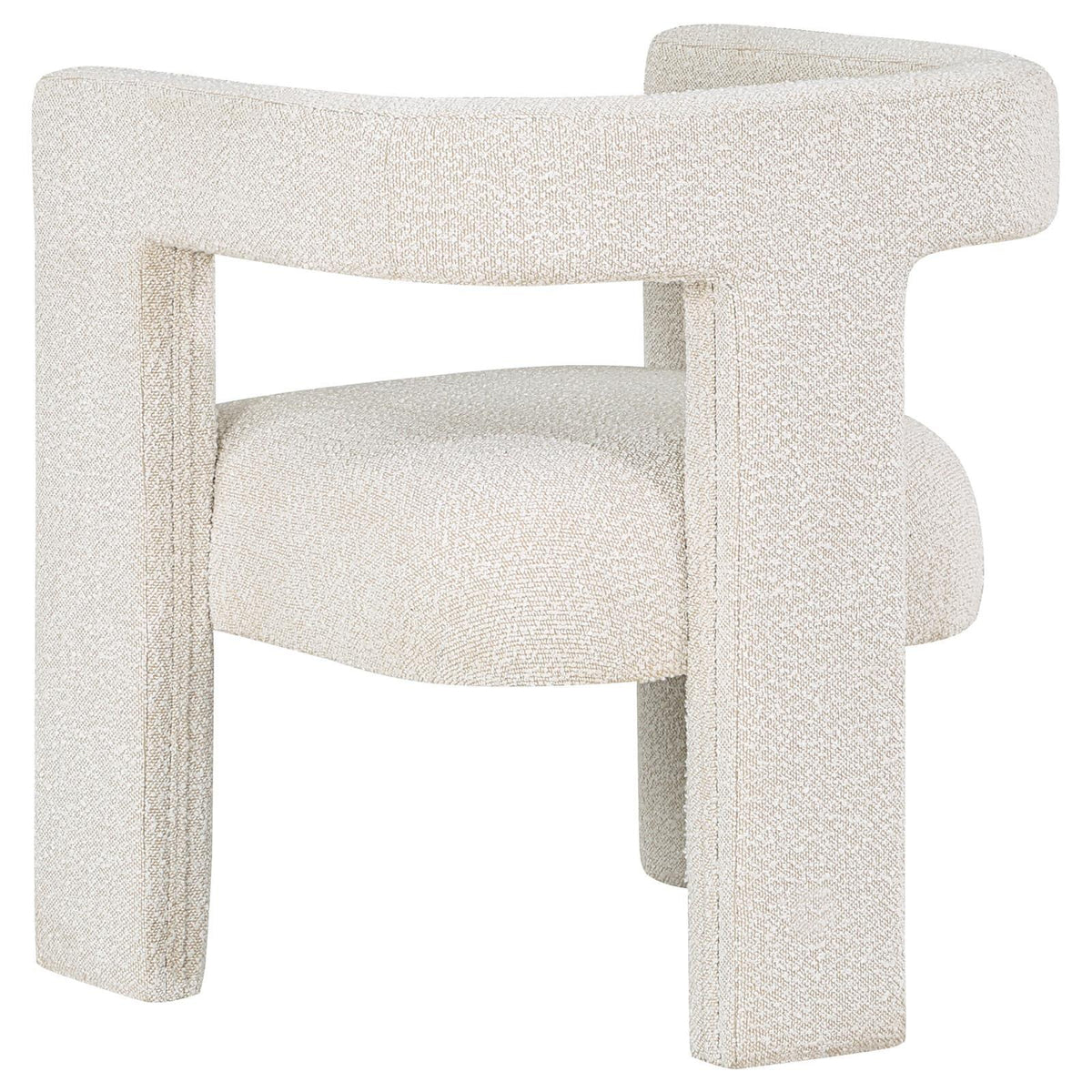 Petra Boucle Accent Chair White front view in modern setting