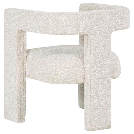 Petra Boucle Accent Chair White front view in modern setting