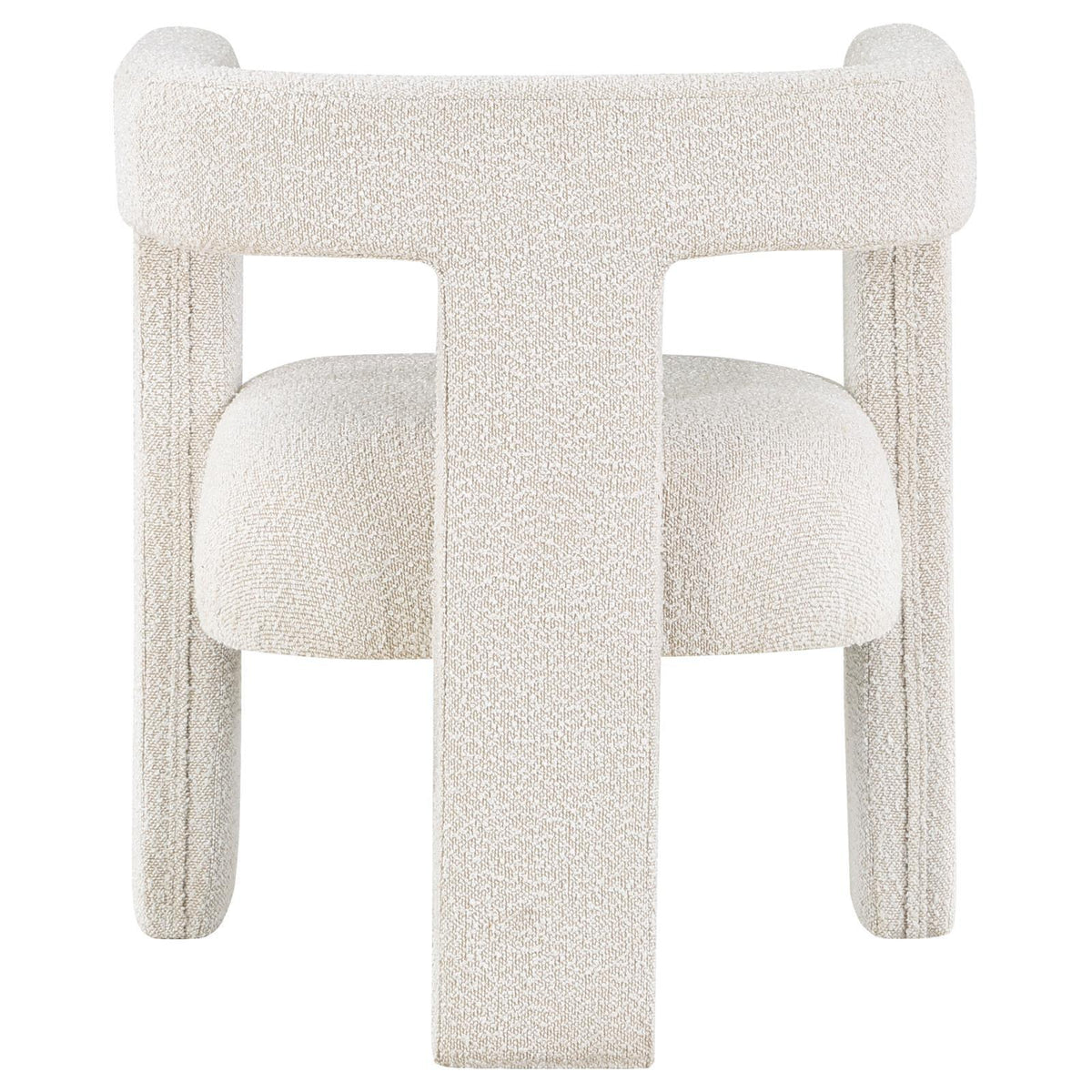 Side angle on Petra Boucle Accent Chair showing profile