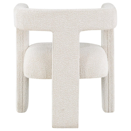 Side angle on Petra Boucle Accent Chair showing profile