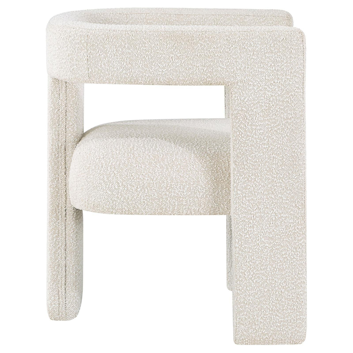 Petra Boucle Upholstered Accent Chair on light floor