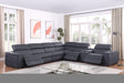 Picasso II 7-Piece Dark Grey Italian Leather Power Reclining Sectional with Storage Console from Decor Furniture