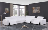 Picasso II 7-Piece White Italian Leather Power Reclining Sectional with Storage Console from Decor Furniture