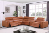 Picasso II Caramel Italian Leather 6-Piece Power Reclining Sectional with 2 Power Seats from Decor Furniture