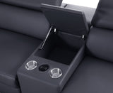 Picasso II Dark Grey Italian Leather 6-Piece Power Reclining Sectional with 2 Power Seats view 5
