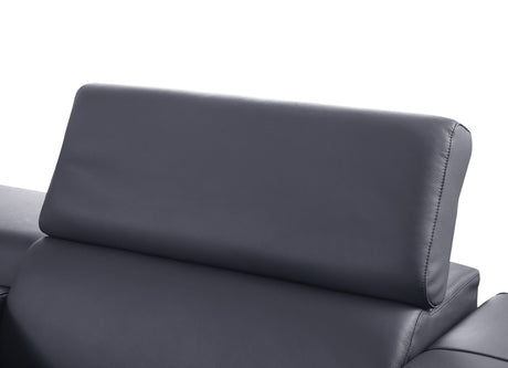 Picasso II Dark Grey Italian Leather 6-Piece Power Reclining Sectional with 2 Power Seats view 7