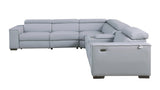 Picasso II Light Blue Italian Leather 6-Piece Power Reclining Sectional with 2 Power Seats view 10
