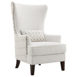 Pippin Upholstered Wingback Accent Chair Latte front view showing wingback and cushion