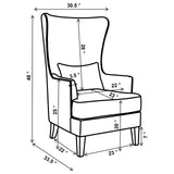 Back view of Pippin Upholstered Wingback Accent Chair
