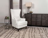 Side view of Pippin Upholstered Wingback Accent Chair Latte