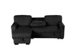 Poland Black Reversible Sectional Sofa with Pull-Out Bed main view