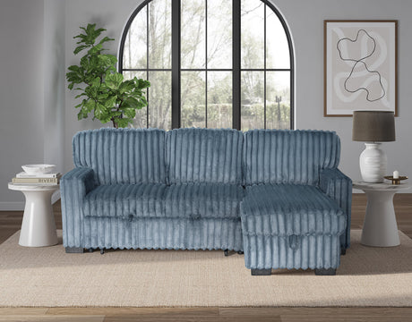 Front angle of Poland Charcoal sectional sofa