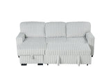 Side view of Poland Gray Reversible Sectional Sofa