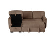 main view of Poland sectional sofa in mocha with pull-out bed
