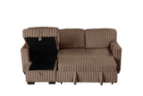 main view of Poland sectional sofa in mocha with pull-out bed