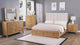 side view of Westcott Natural Upholstered Panel Bedroom Set bed