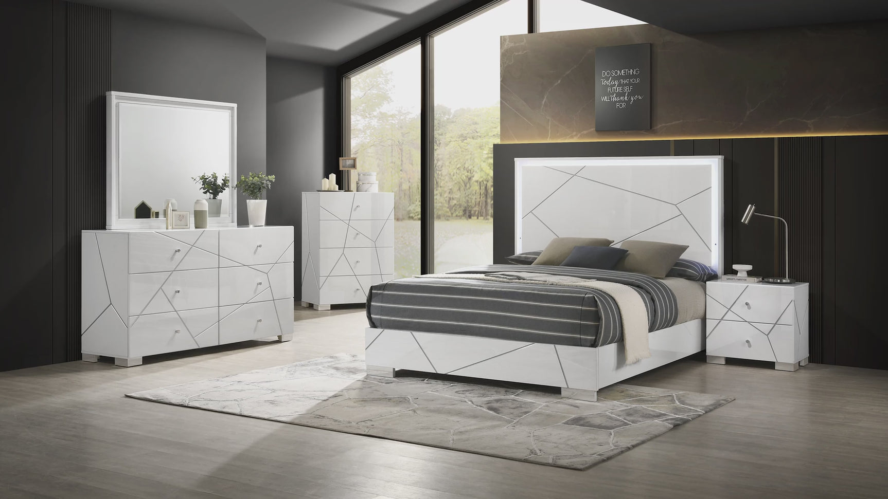 Ayla White Chest with Coordinating Bedroom Furniture