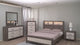 Rhett Brown Cream LED Bookcase King Platform Bed