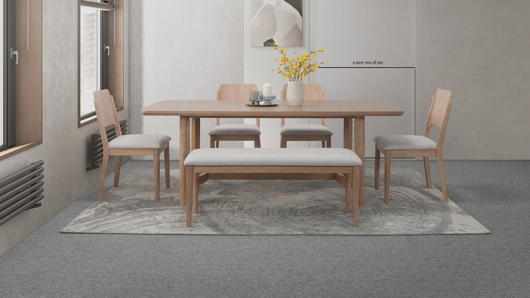 main view of Arden Natural Rectangular Dining Room Set dining room furniture