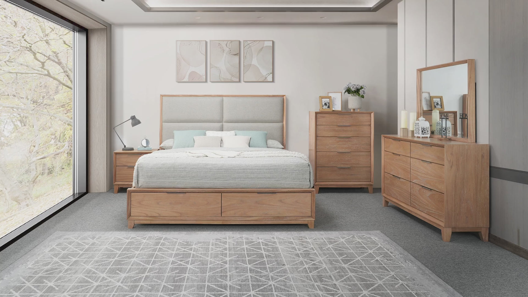 Florian Light Brown Dresser with Optional Mirror